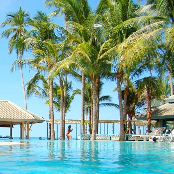 A sunny day at the hotel pool